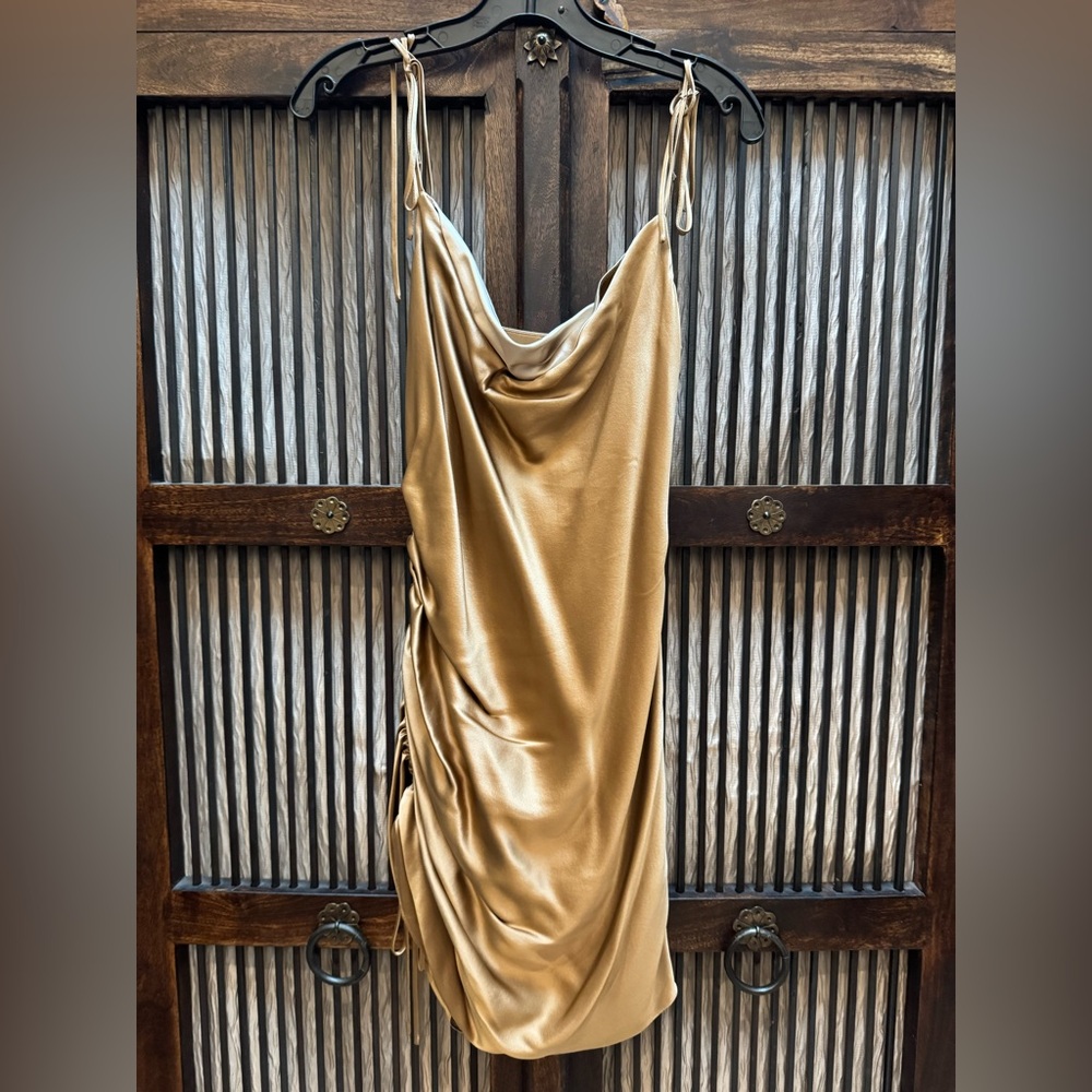 Cinq a Sept Gold Chemise with Cowl Neckline - 6